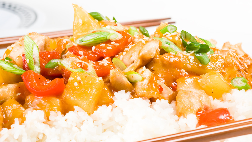 Sweet and sour chicken stir fry