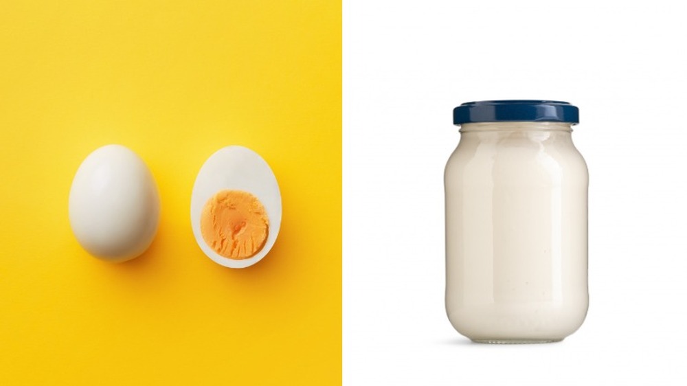 Hard-boiled eggs and mayonnaise