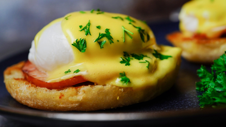 eggs Benedict close up