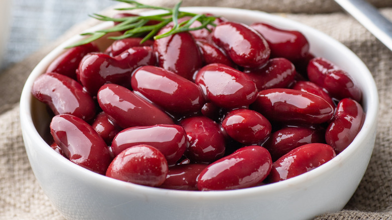 Bowl of canned kidney beans