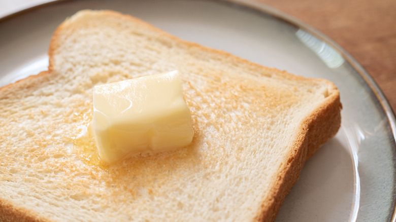 Chunk of butter on toast