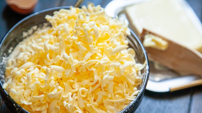 Bowl of butter shavings