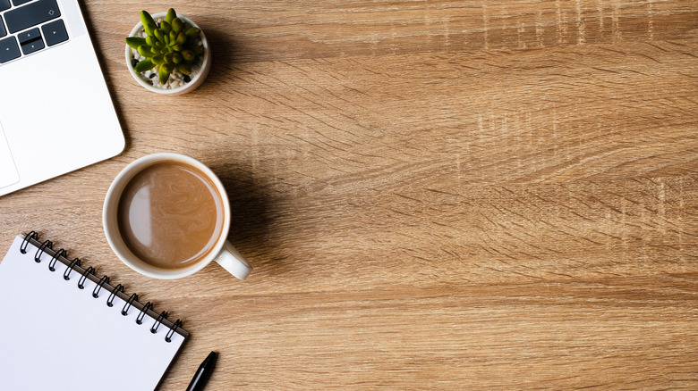 Coffee on desk