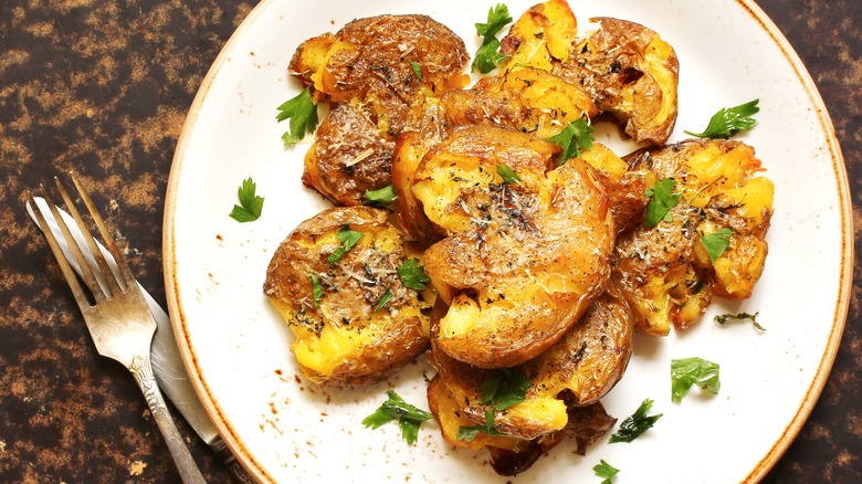 Roasted potatoes with parsley and parmesan