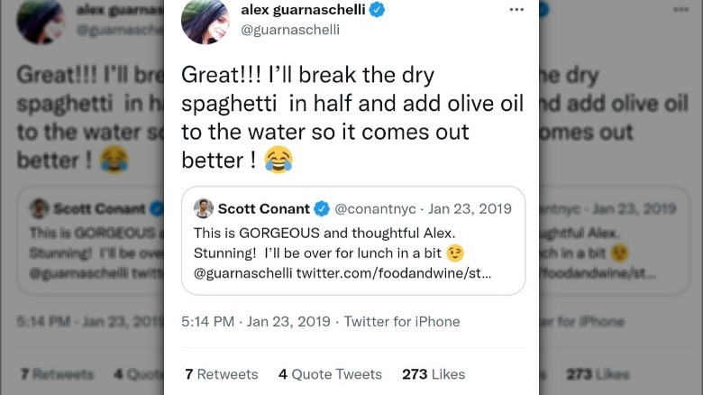 Tweet from Alex Guarnaschelli