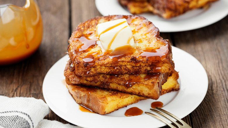 butter-and-syrup topped French toast