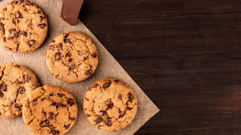 Overhead photo of chocolate chip cookies