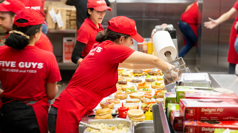 Five Guys employees at work