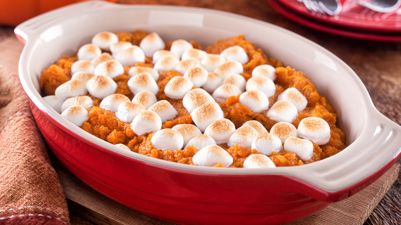 Sweet potato casserole with marshmallow filling