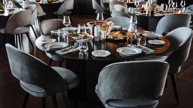 Empty restaurant table