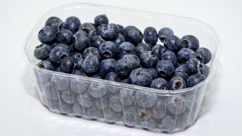 traditional blueberries in a container