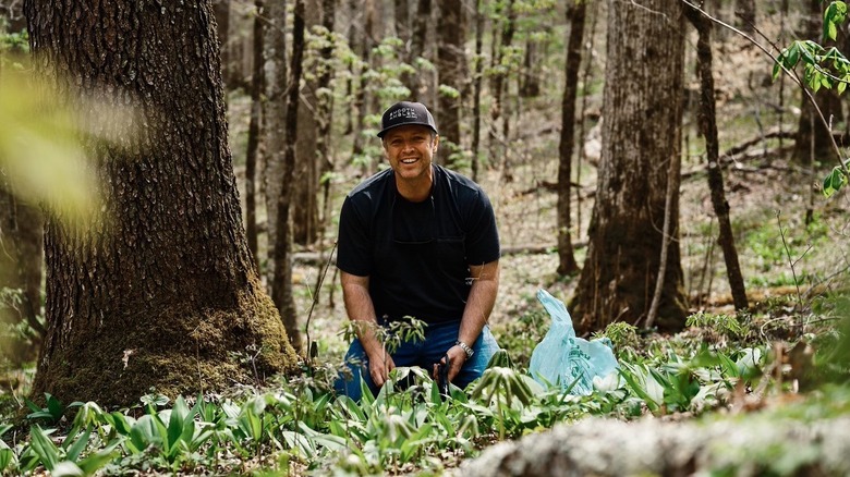 Chef Dissen foraging for wild food