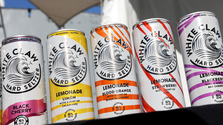 Cans of White Claw hard seltzer