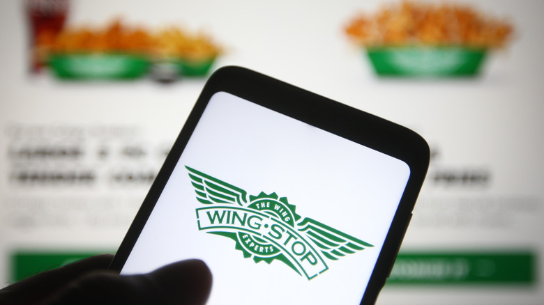 Wingstop app on phone