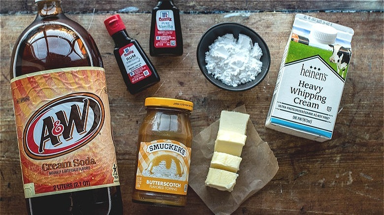 butterbeer ingredients on a table