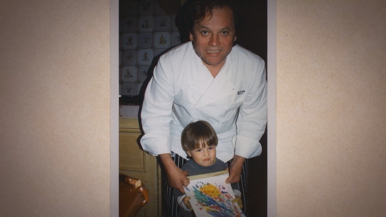 Wolfgang Puck with his young son