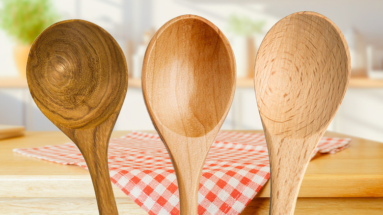 three wood spoons