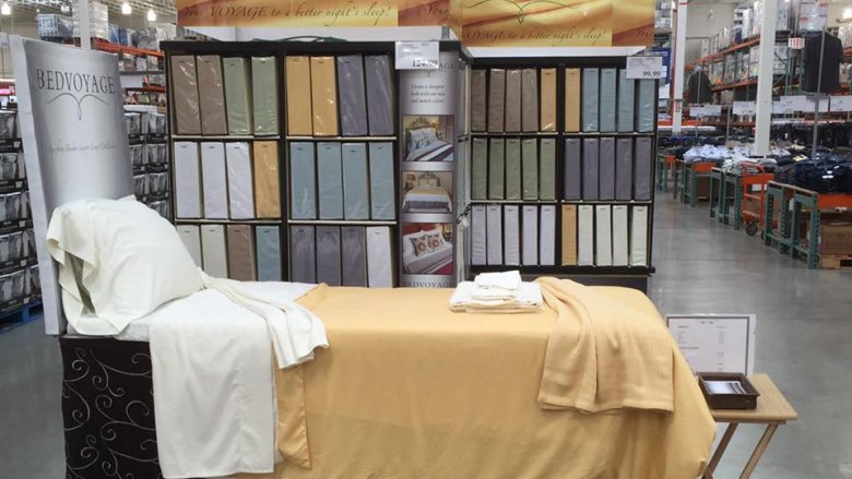 linen display at Costco