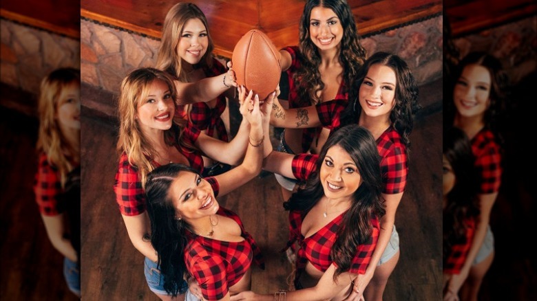 Twin Peaks servers with a football