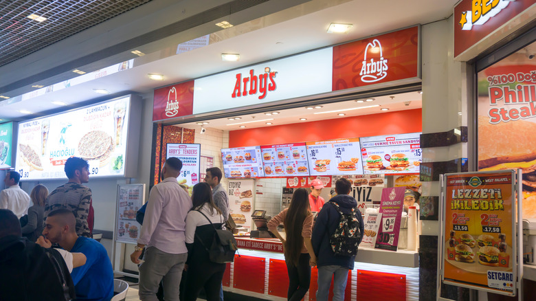 Arby's restaurant front in mall