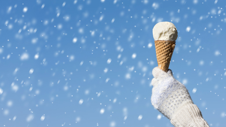 Ice cream in the snow