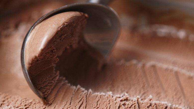 Chocolate ice cream scoop