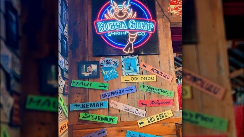 wall decor at Bubba Gump's