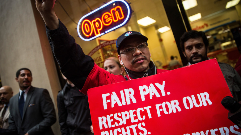 Protest outside Domino's