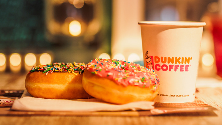 coffee and donut at Dunkin'