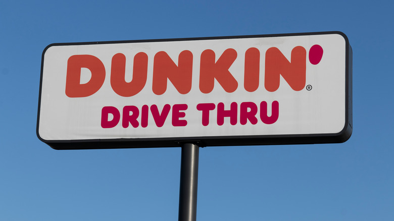  Dunkin' drive-thru sign