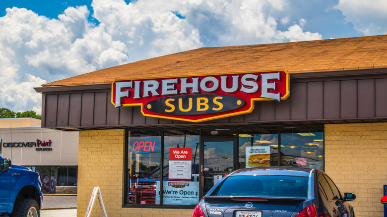 The parking lot at a Firehouse Subs location.