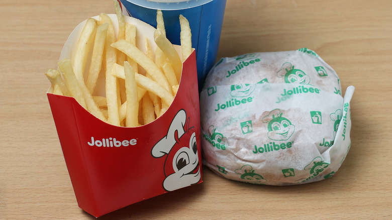 Jollibee burger and fries