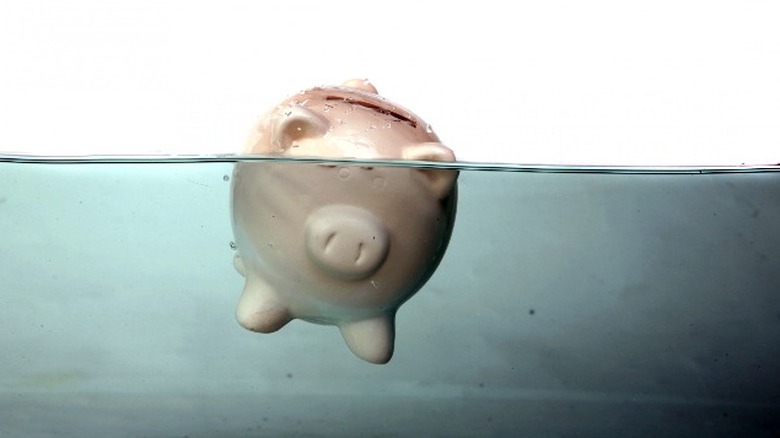 piggy bank under water