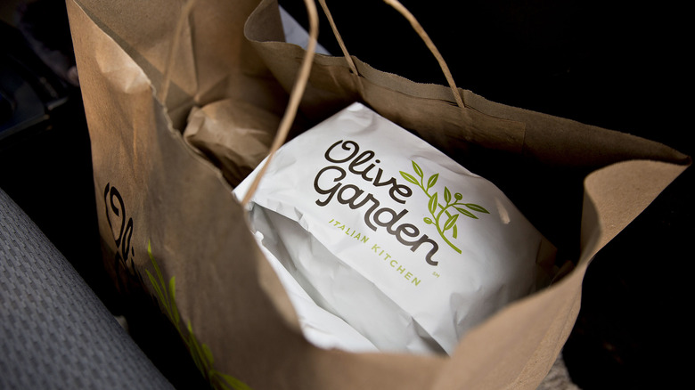 Olive Garden takeout in a bag