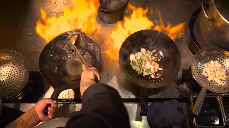 cooking dishes at PF Changs