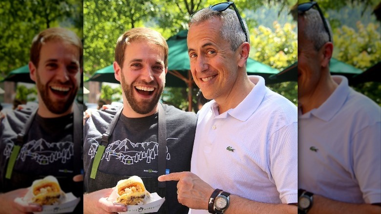 Danny Meyer (right) with Shake Shack employee.