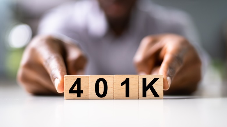 Wood blocks spelling 401k.