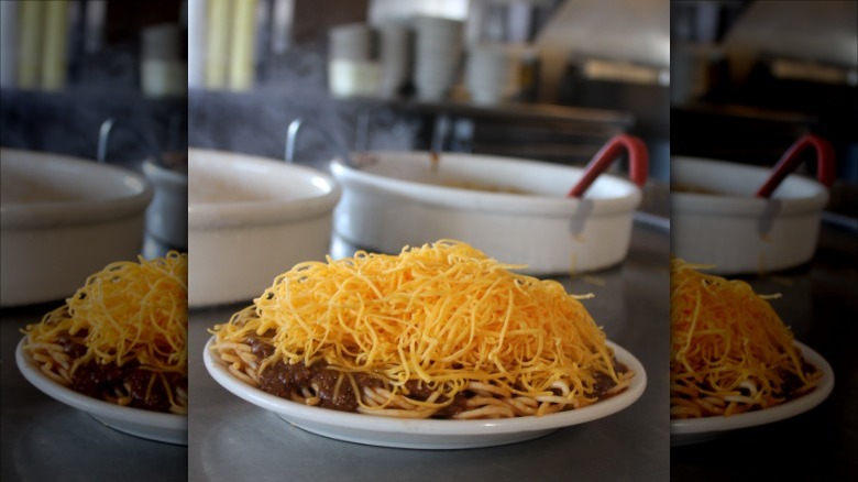 plate of chili in kitchen