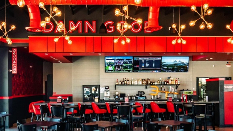 View of Torchy's Tacos counter