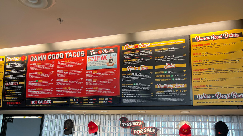 Torchy's Tacos menu in restaurant