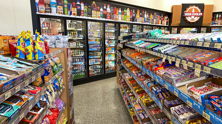 Convenience store candy aisle