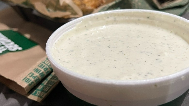 A cup of Wingstop Ranch