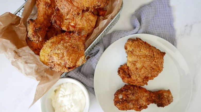 batch of fried chicken