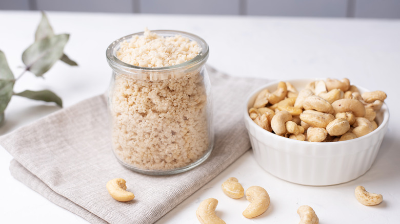 Whole and ground cashews