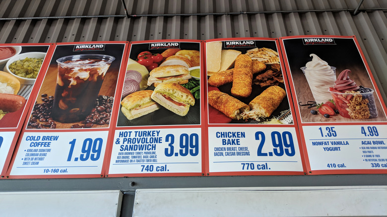 Costco menu with old pricing