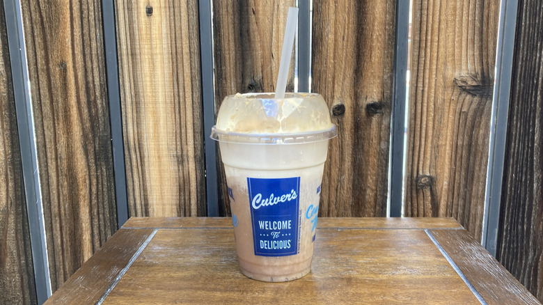 A Culver's root beer float