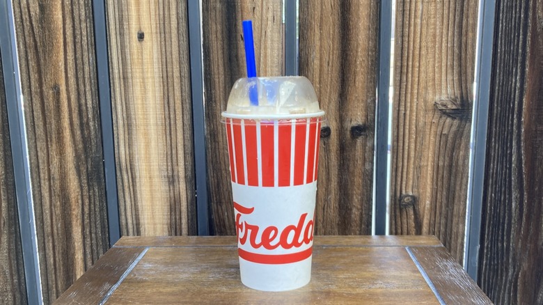 A Freddy's Frozen Custard root beer float