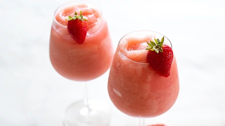 glasses of strawberry frose