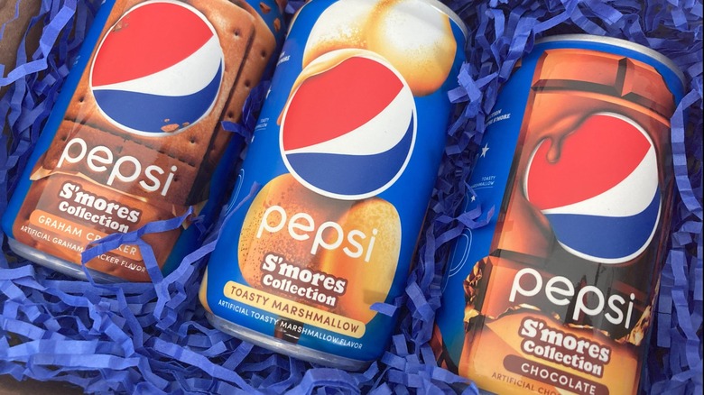 Cans of Pepsi S'mores flavors