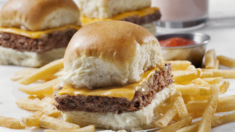 pan-baked cheeseburger sliders